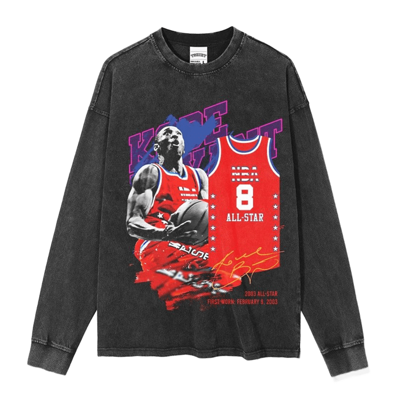 Kobe Black Vintage Long Sleeve Tee - 2003 All-Star Edition