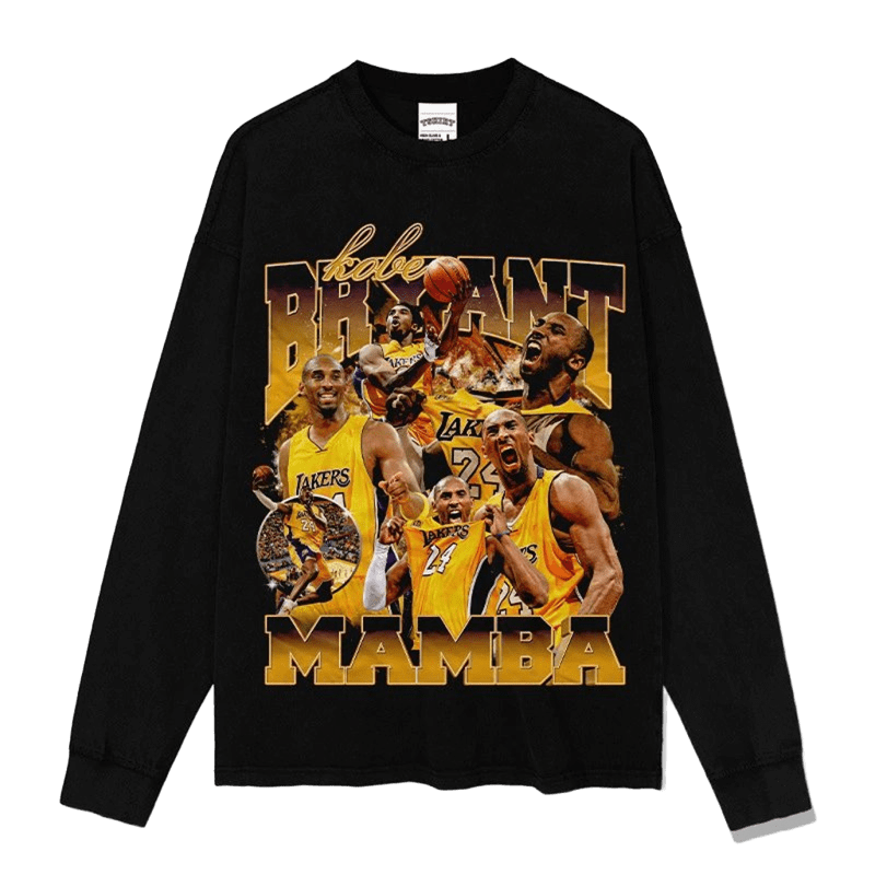 Kobe Tribute Black Long Sleeve Tee: Mamba Print