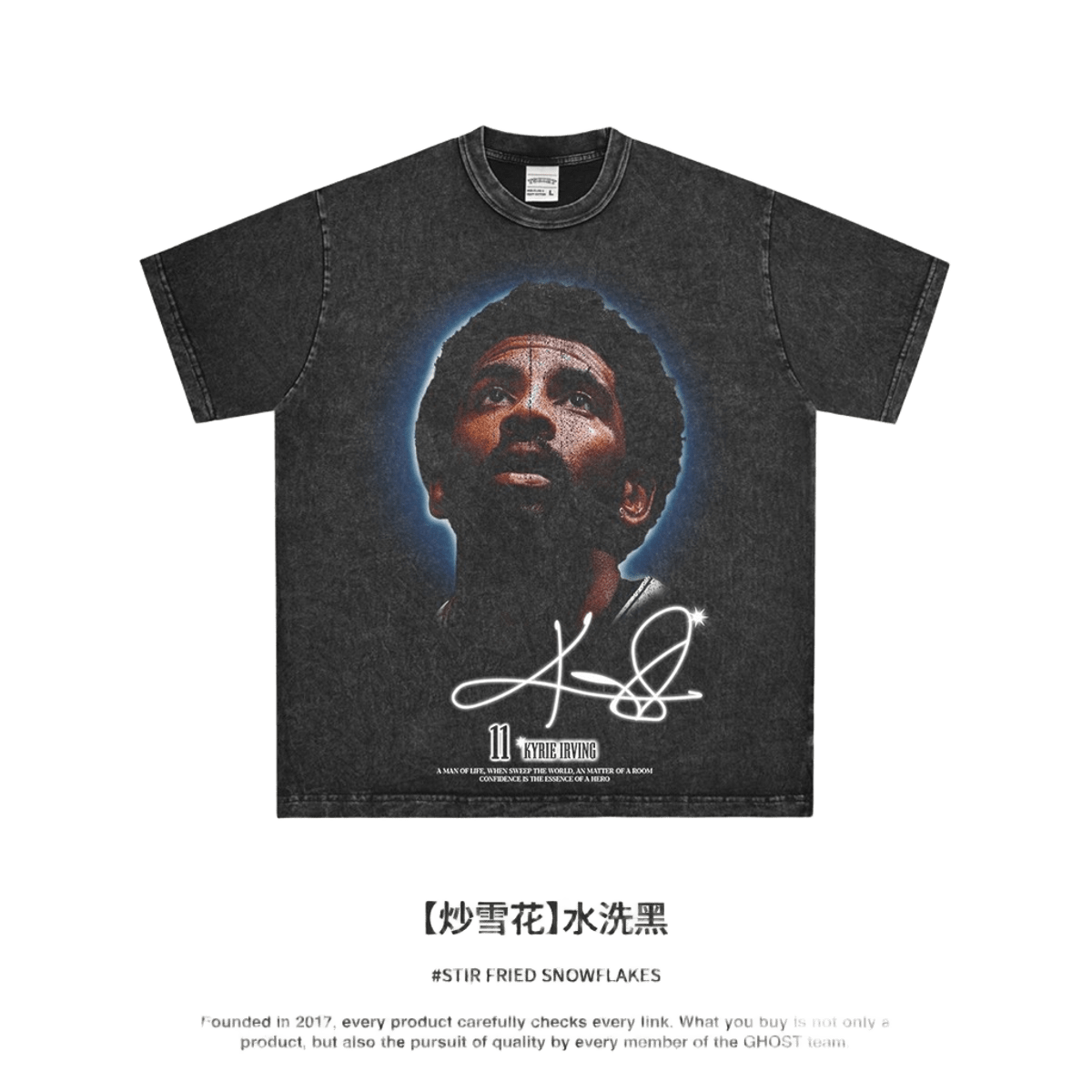 Kyrie Irving Black Cotton T-Shirt, Streetwear, Breathable