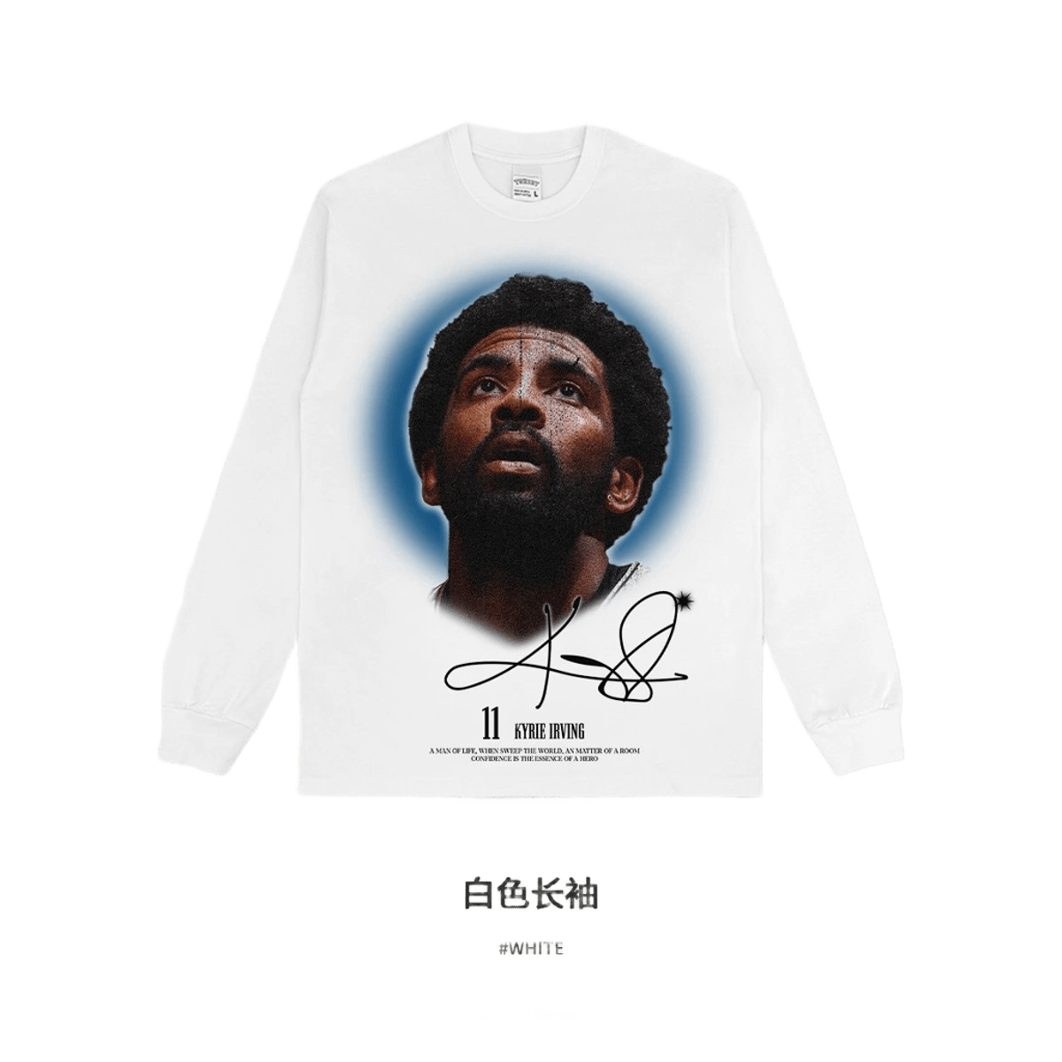 Kyrie Irving Cotton Tee White Long Sleeve Streetwear 11