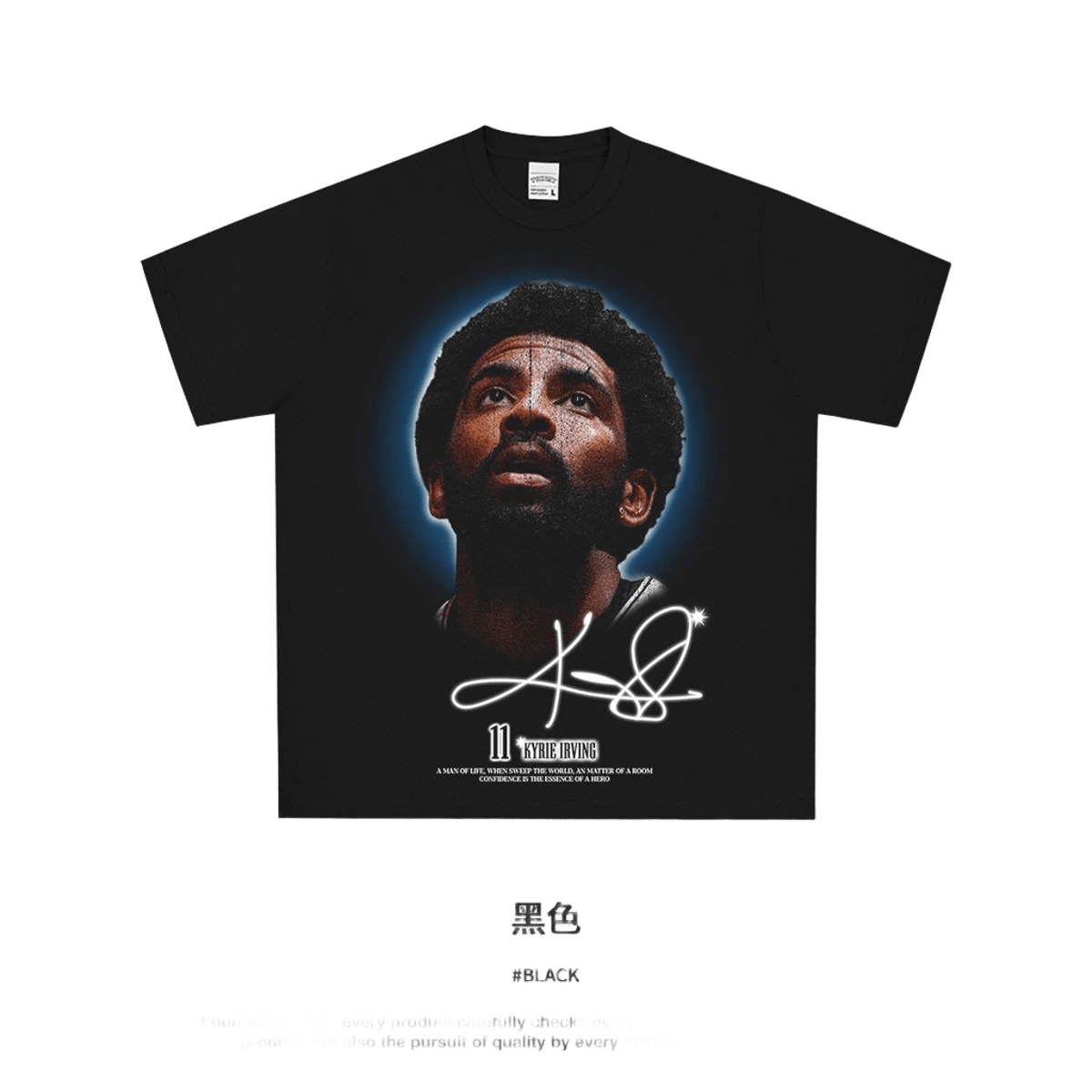 Kyrie Irving Tee: Black Street Style, Cotton, #11 Print