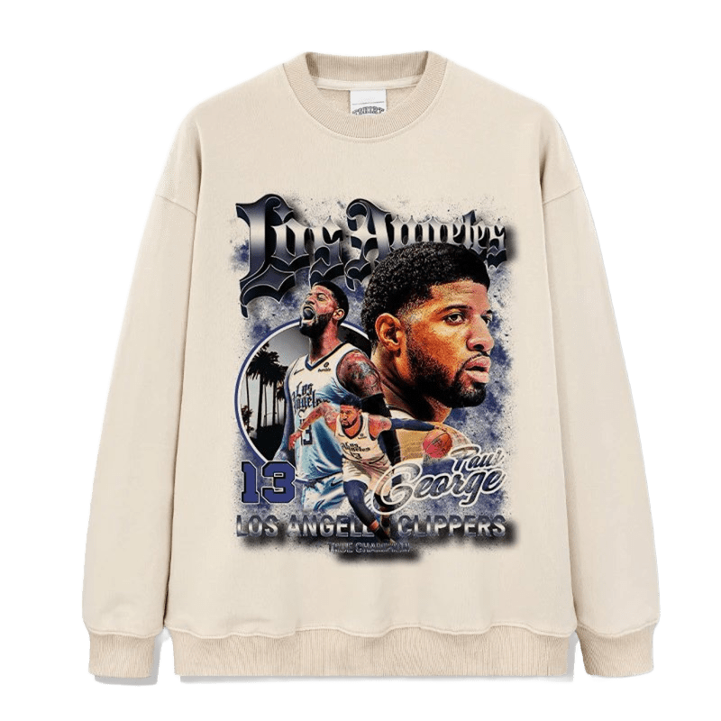 LA Clippers Retro Paul George Cotton Crewneck Sweatshirt