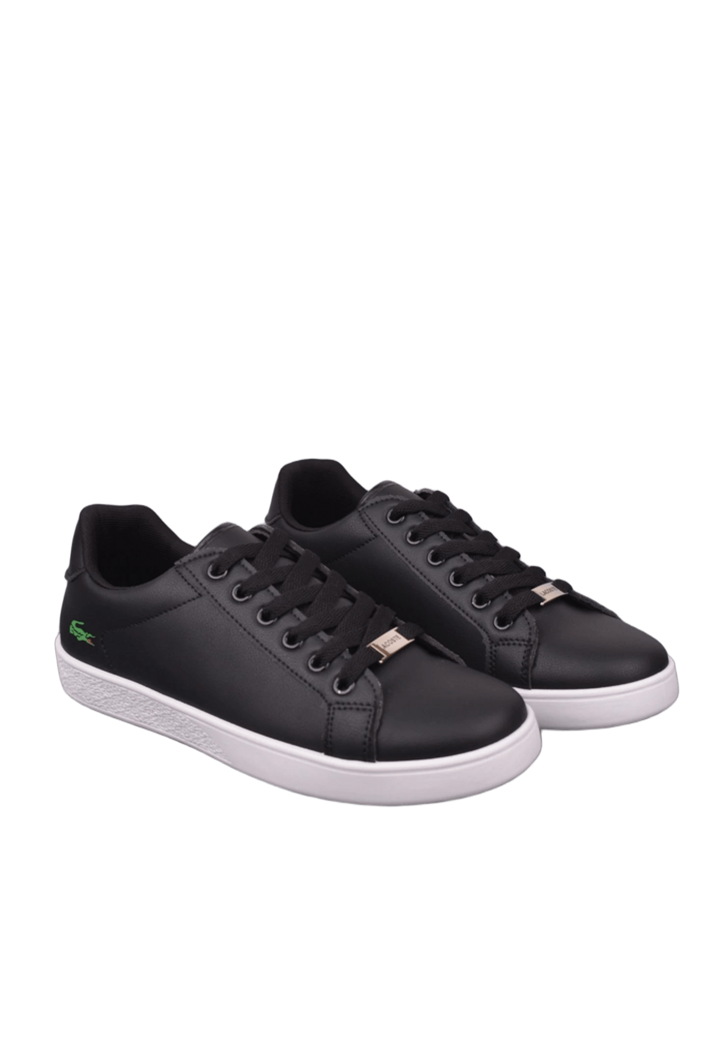Lacoste Black Leather Casual Shoes Unisex Slip-Resistant Durable