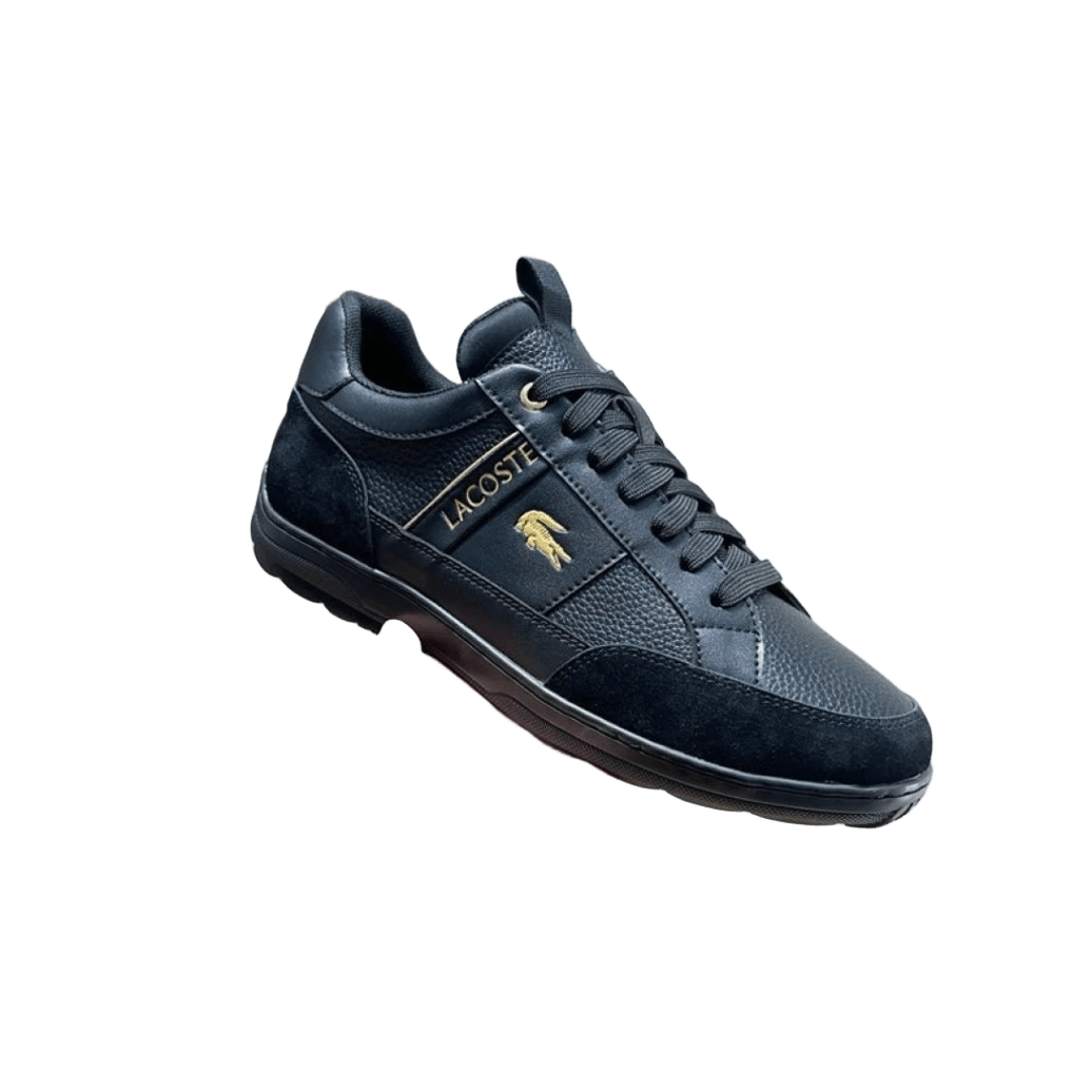 Lacoste Black Leather Suede Sneakers