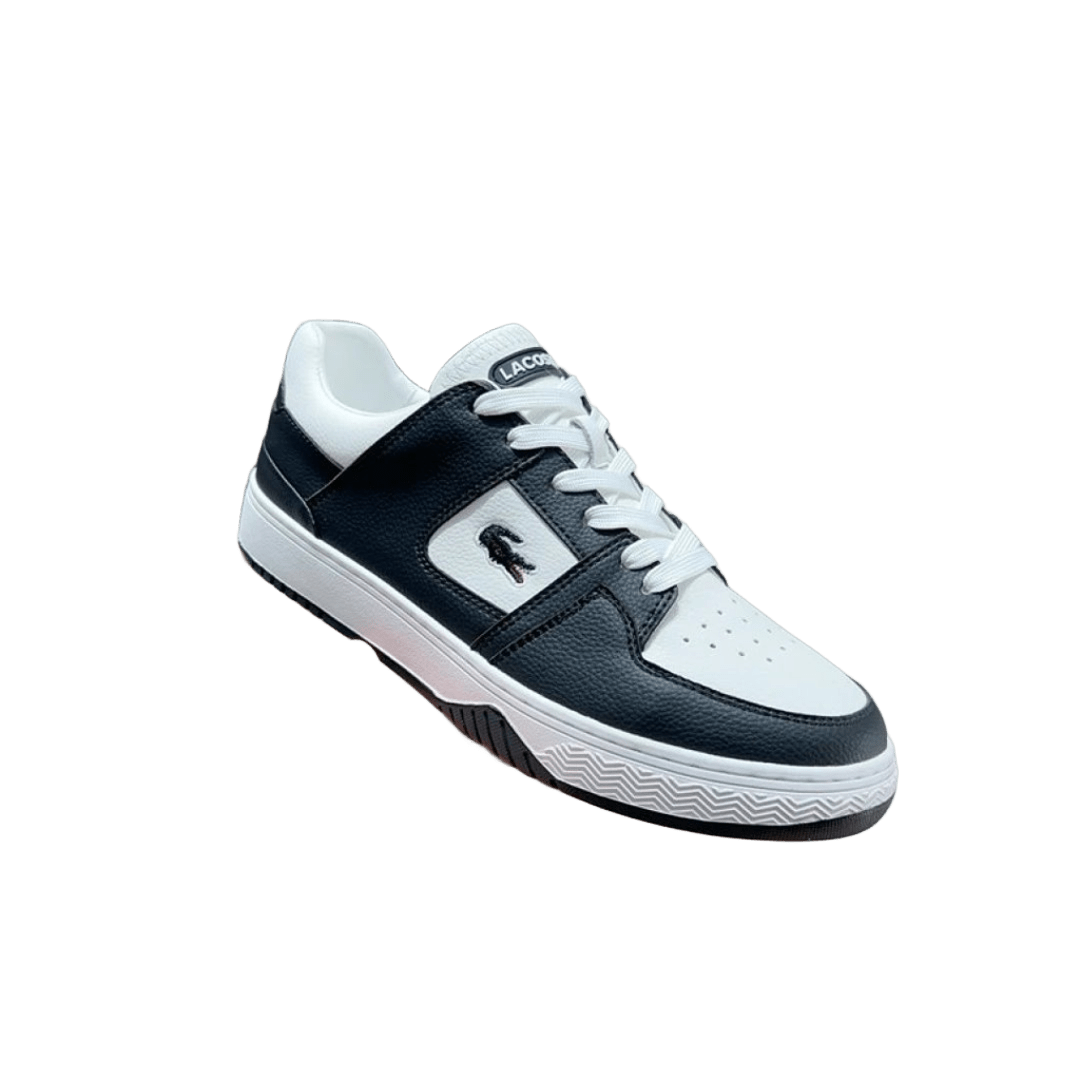 Lacoste Black White Leather Sneakers Unisex Casual Shoes