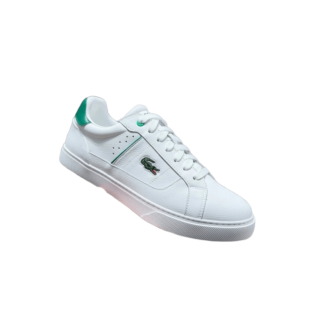 Lacoste White Leather Green Logo Breathable Casual Sneakers