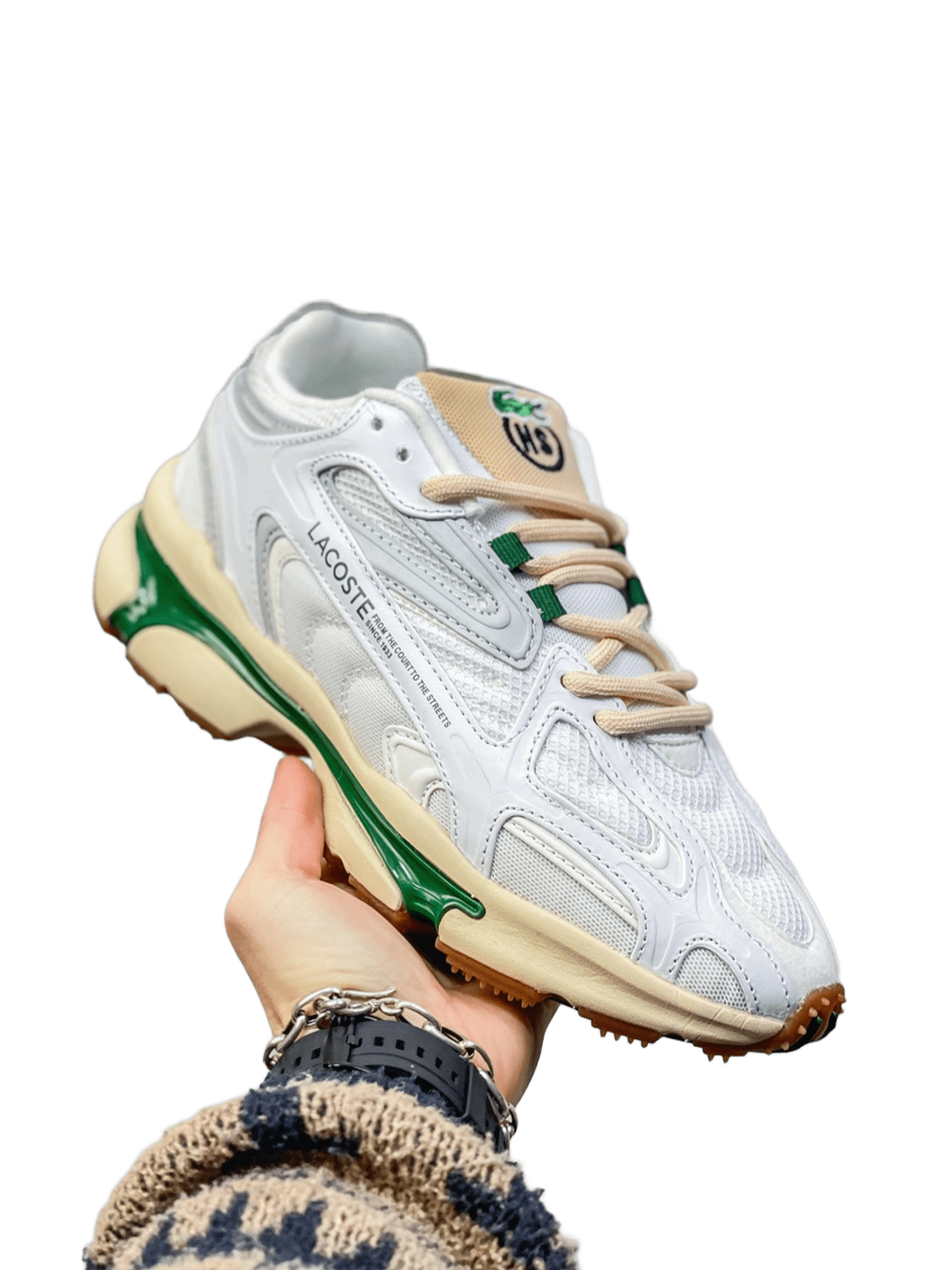 Lacoste White Mesh Breathable Cushioned Casual Sneakers