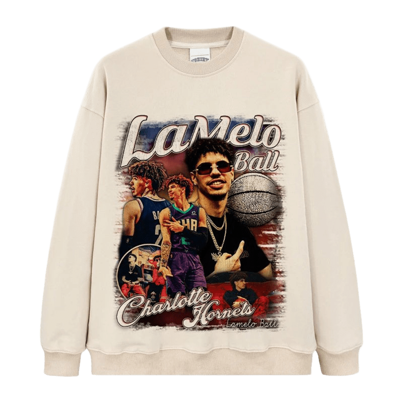 LaMelo Ball Charlotte Hornets Unisex Cotton Crewneck Sweatshirt