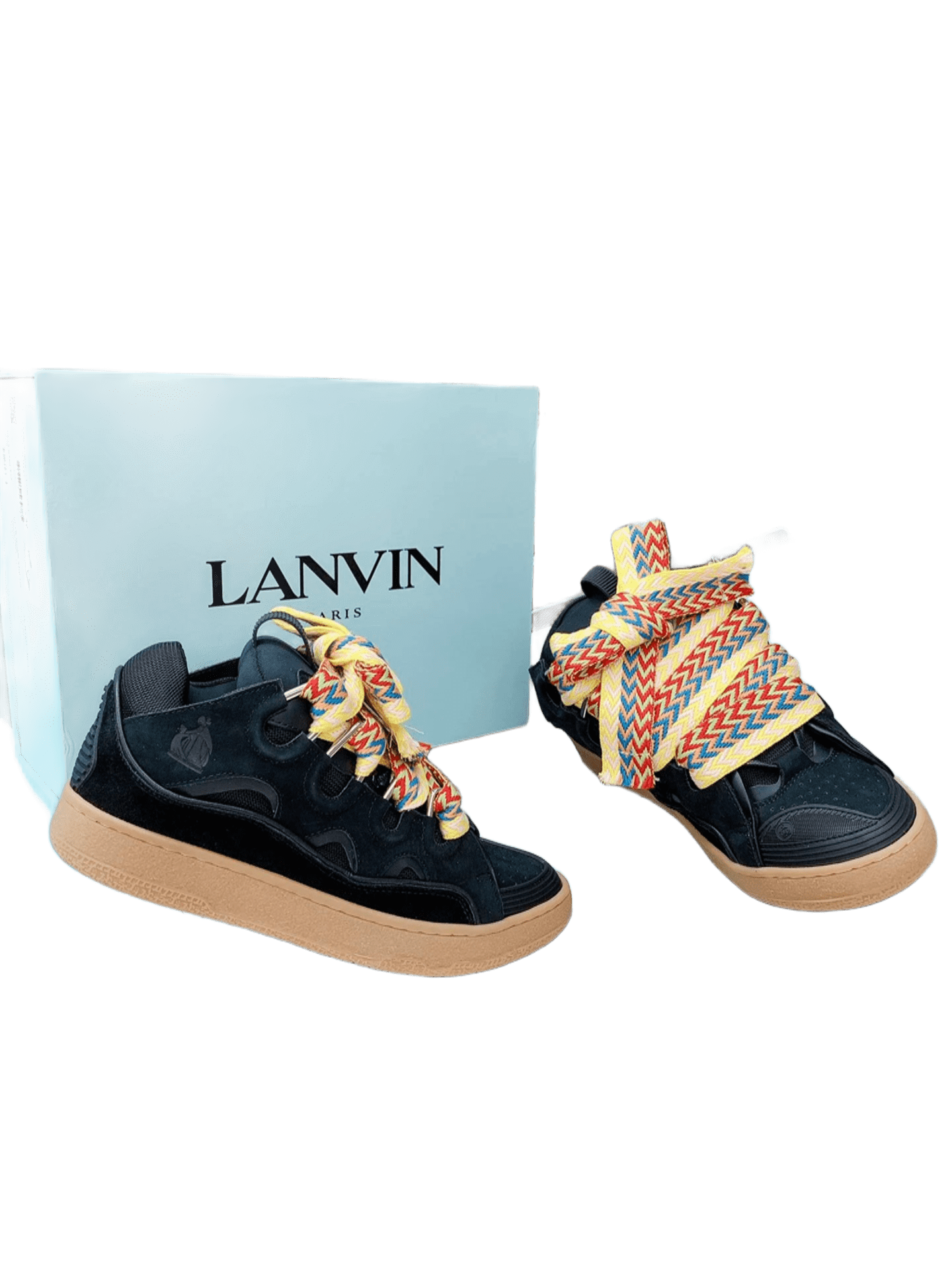 Lanvin Black Suede Mesh Sneakers Unisex Casual Shoes