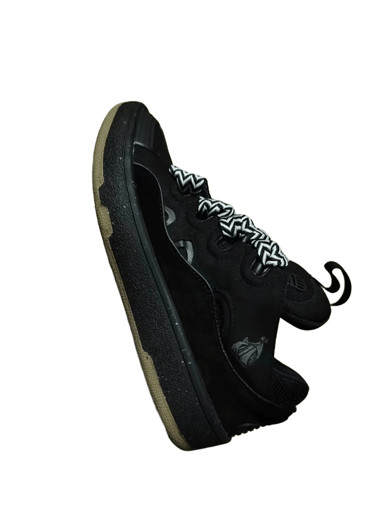 Lanvin Black Synthetic Leather Casual Shoes Non-Slip耐磨 Unisex