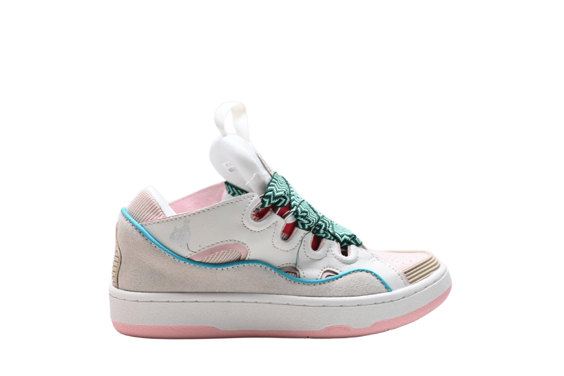 Lanvin Green Blue Woven Leather Mesh Sneakers