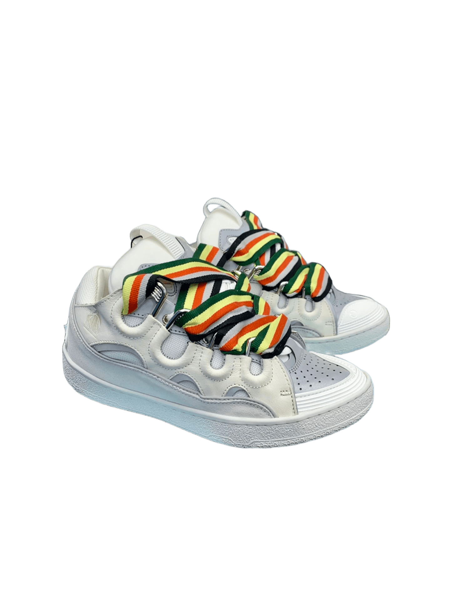 Lanvin White Casual Sneakers Light Grey Leather Breathable