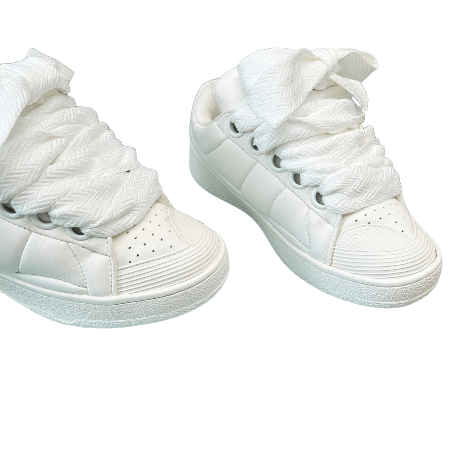 Lanvin White Leather Casual Sneakers Breathable Knit Luxury Unisex