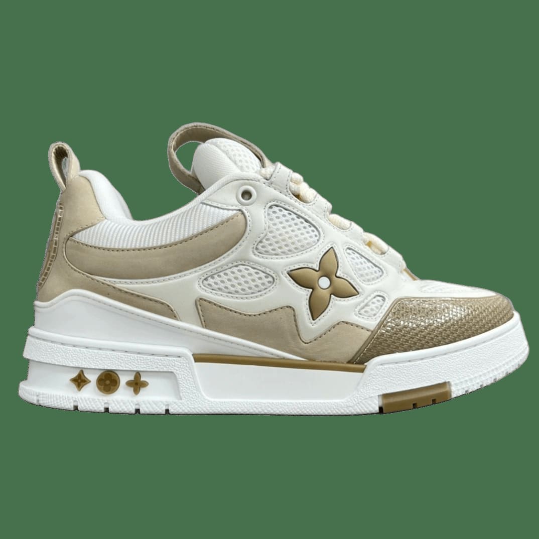 Louis Vuitton Monogram Mesh Sneakers In Beige Gold