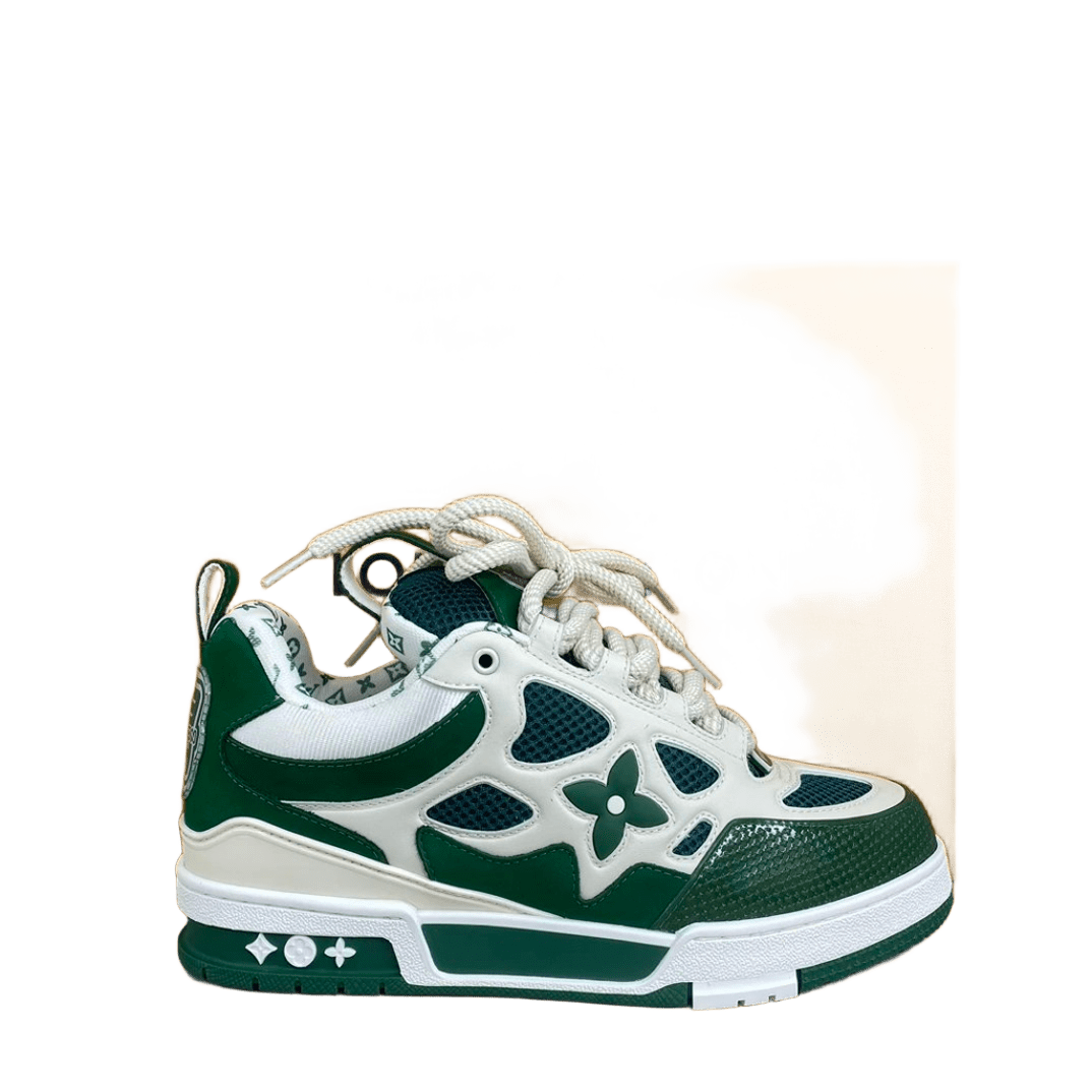 Louis Vuitton Trainer White Green Retro Sneakers