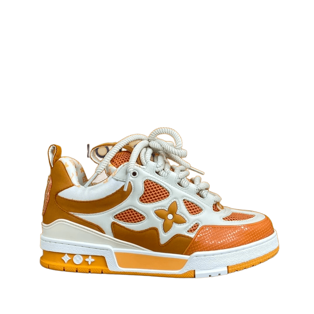 Louis Vuitton Trainer White Orange Mesh Sneakers Men Women