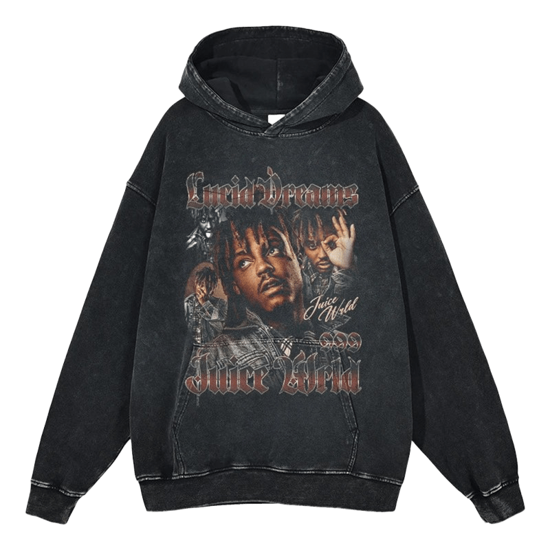 Lucid Dreams Hoodie Unisex Distressed Cotton Retro Streetwear