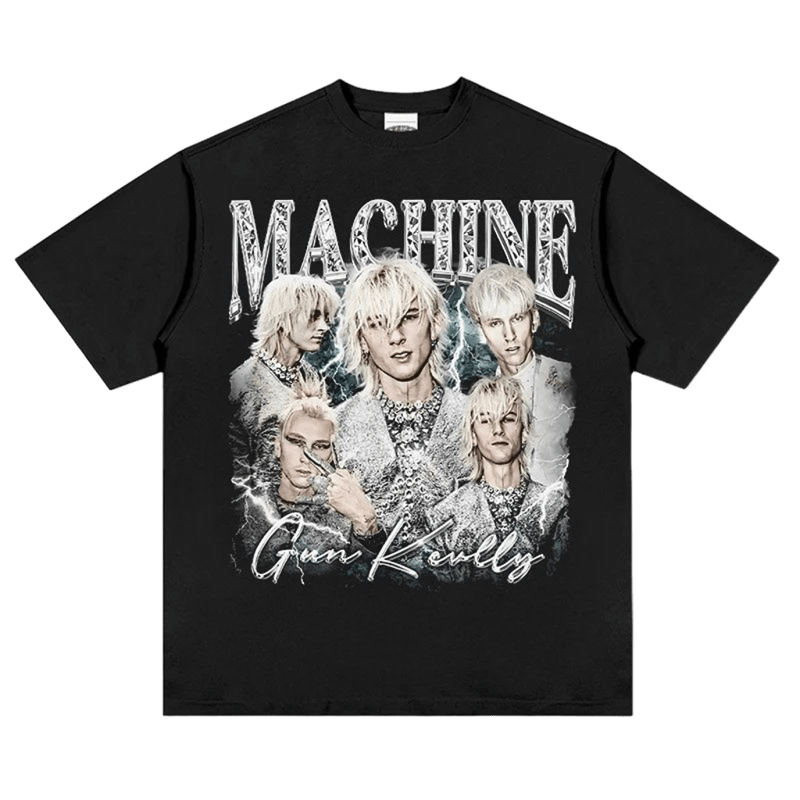 Machine 3D Print Tee - Black Unisex Streetwear