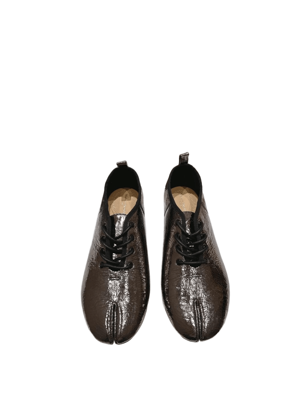 Maison Margiela Black Crocodile Tabi Lace-Up Shoes