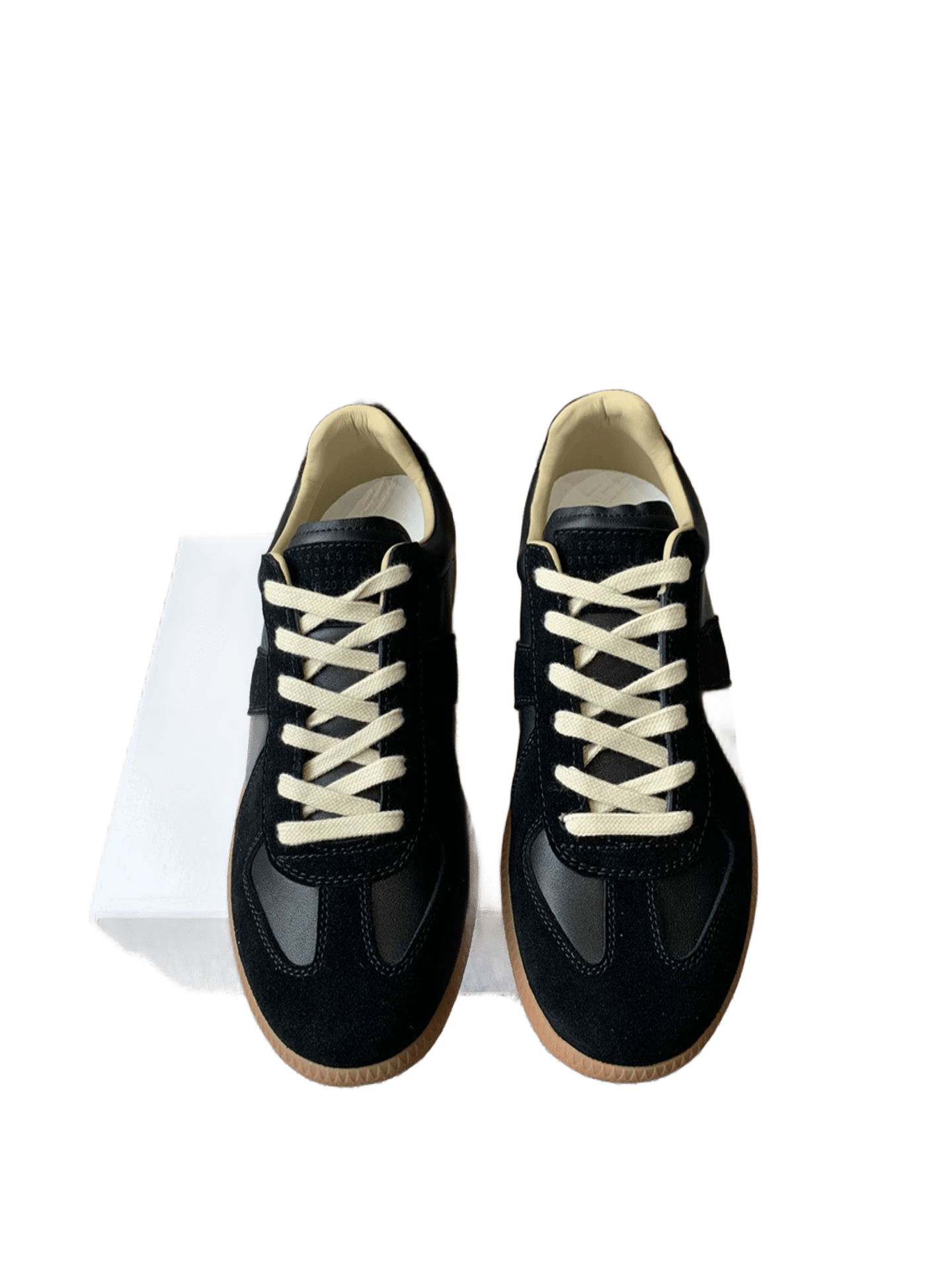 Maison Margiela Black Leather Suede Retro Sneakers