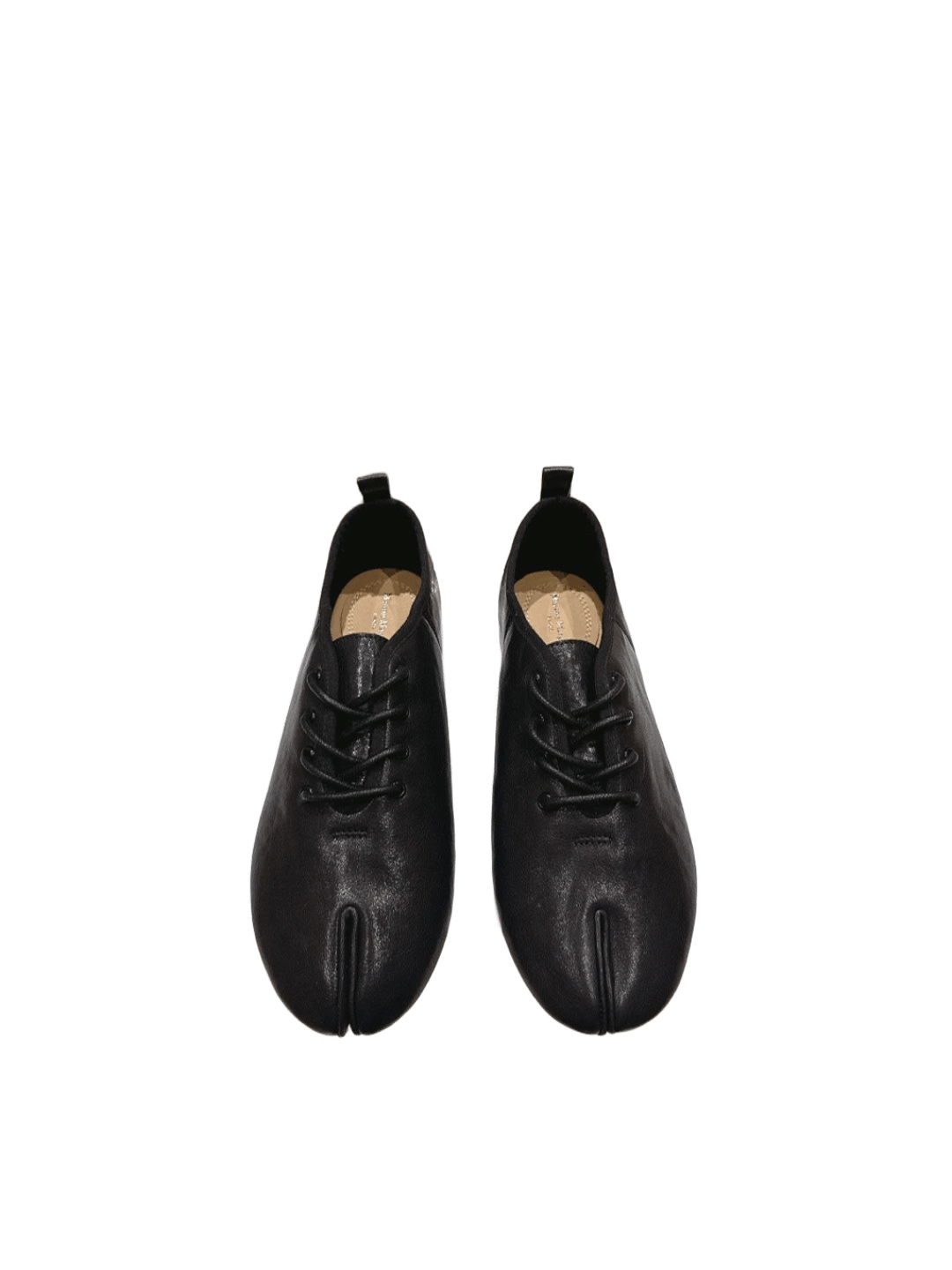 Maison Margiela Black Leather Tabi Split-Toe Lace-Up Shoes