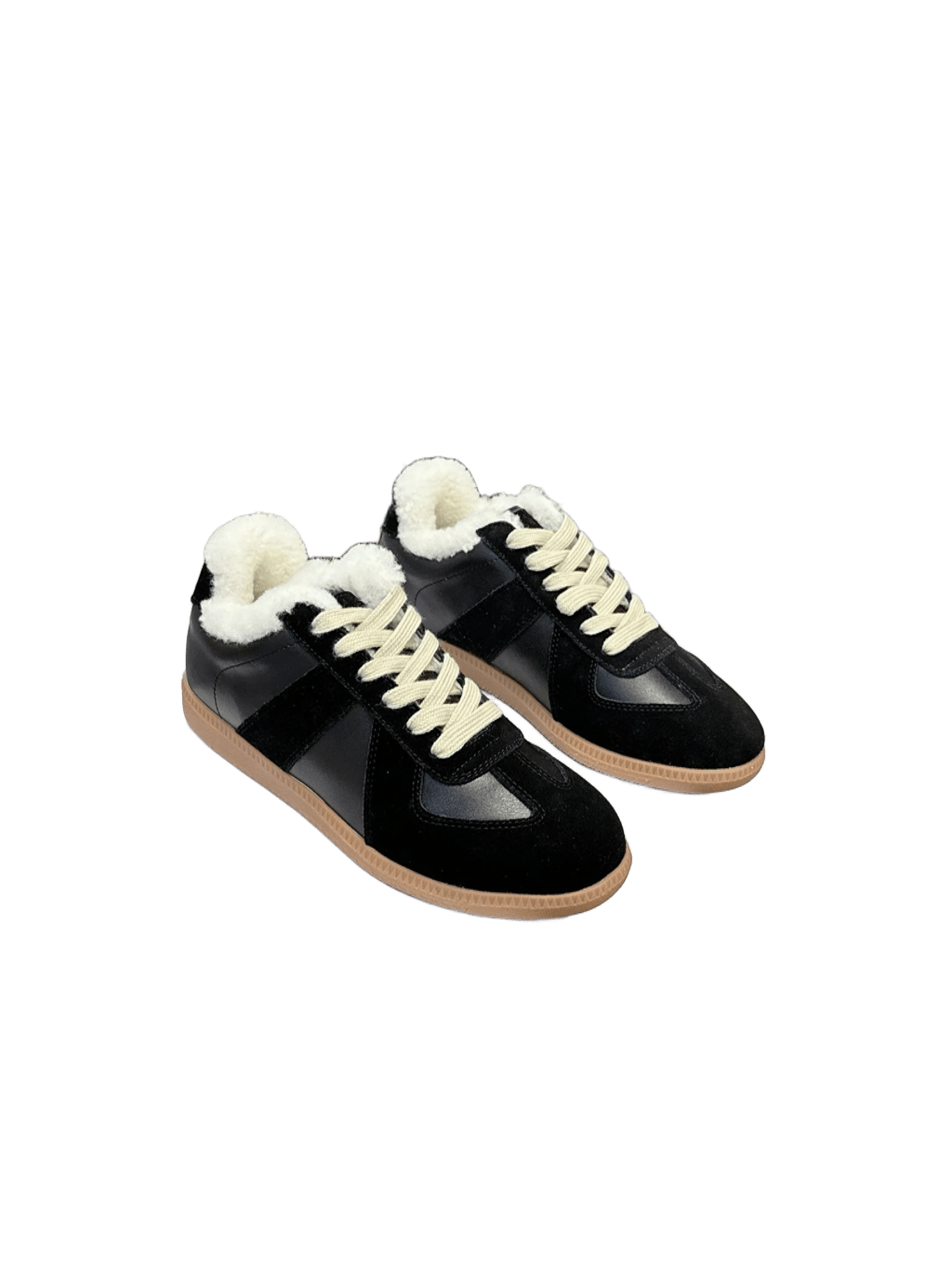 Maison Margiela Black Suede Leather Panel Casual Sneakers