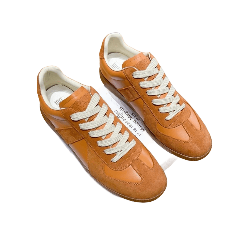 Maison Margiela Brown Leather Suede Retro Sneakers
