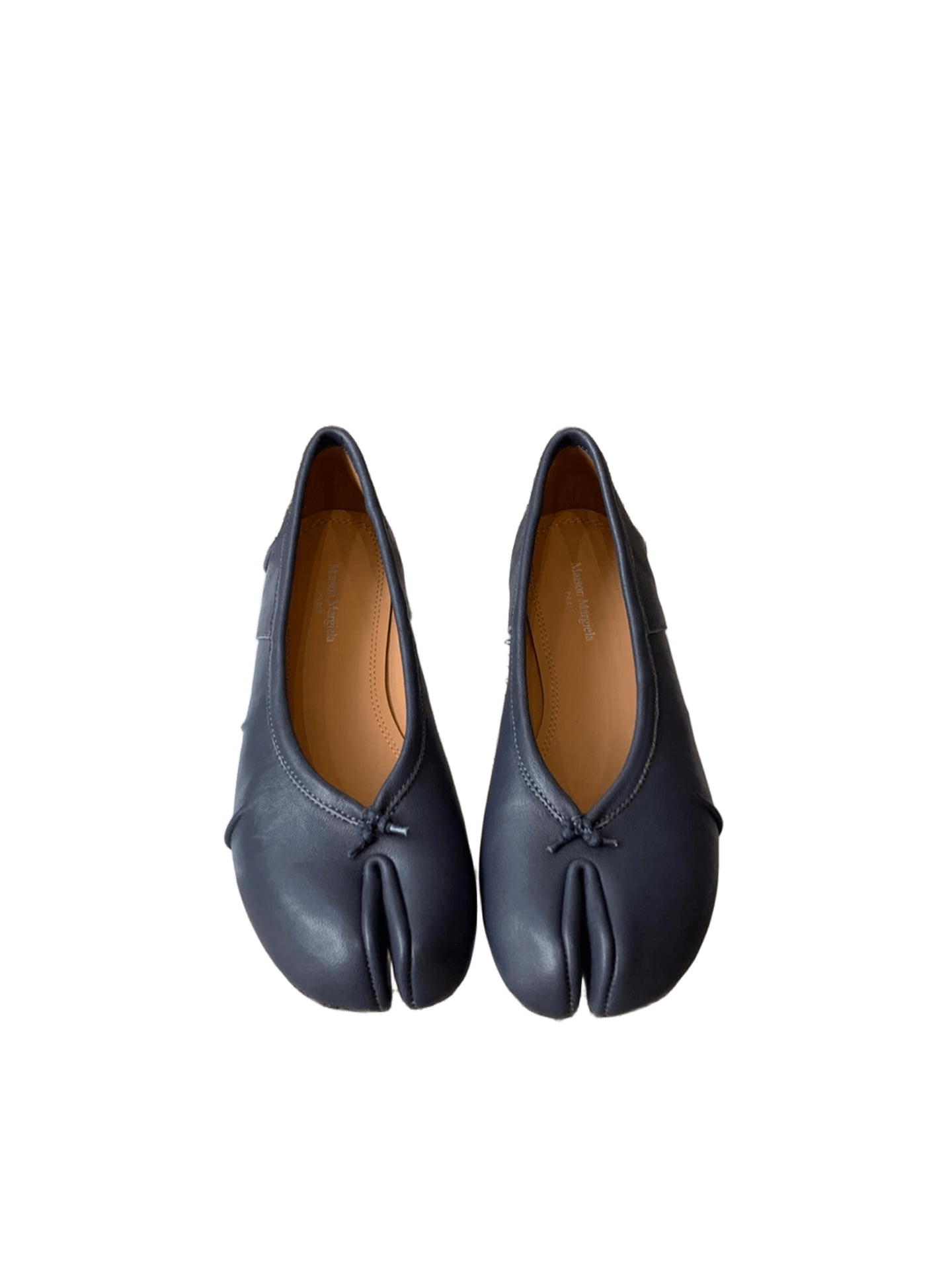 Maison Margiela Grey Leather Tabi Ballet Flats