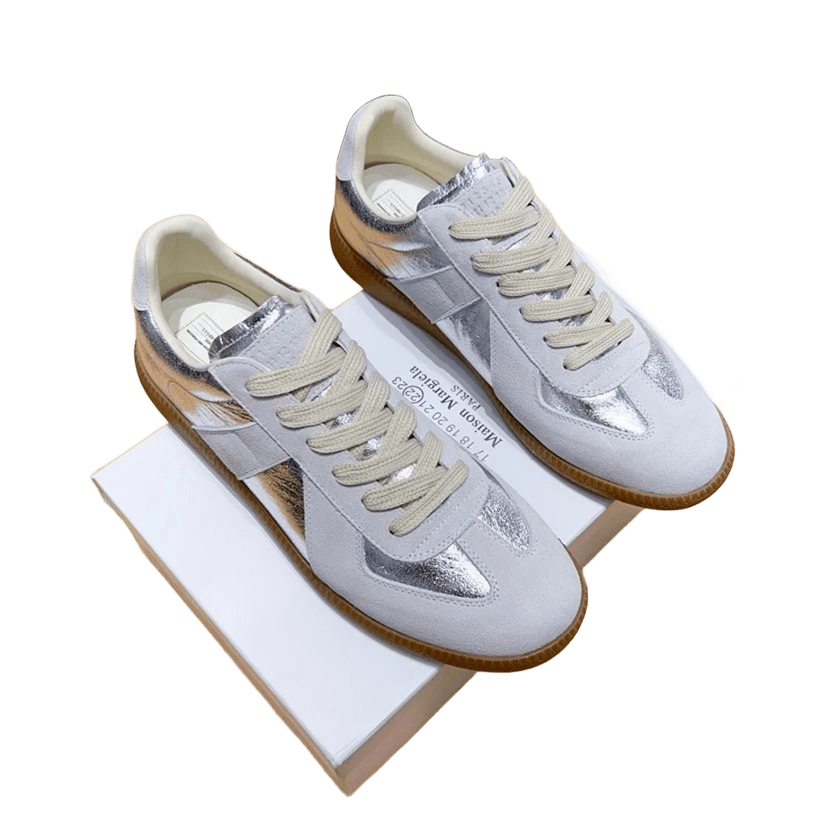 Maison Margiela Grey Silver Suede Sneakers