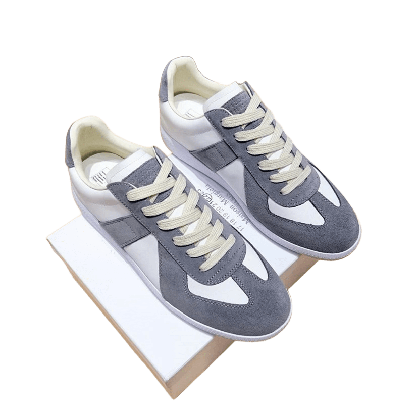 Maison Margiela Grey White Split Leather Sneakers