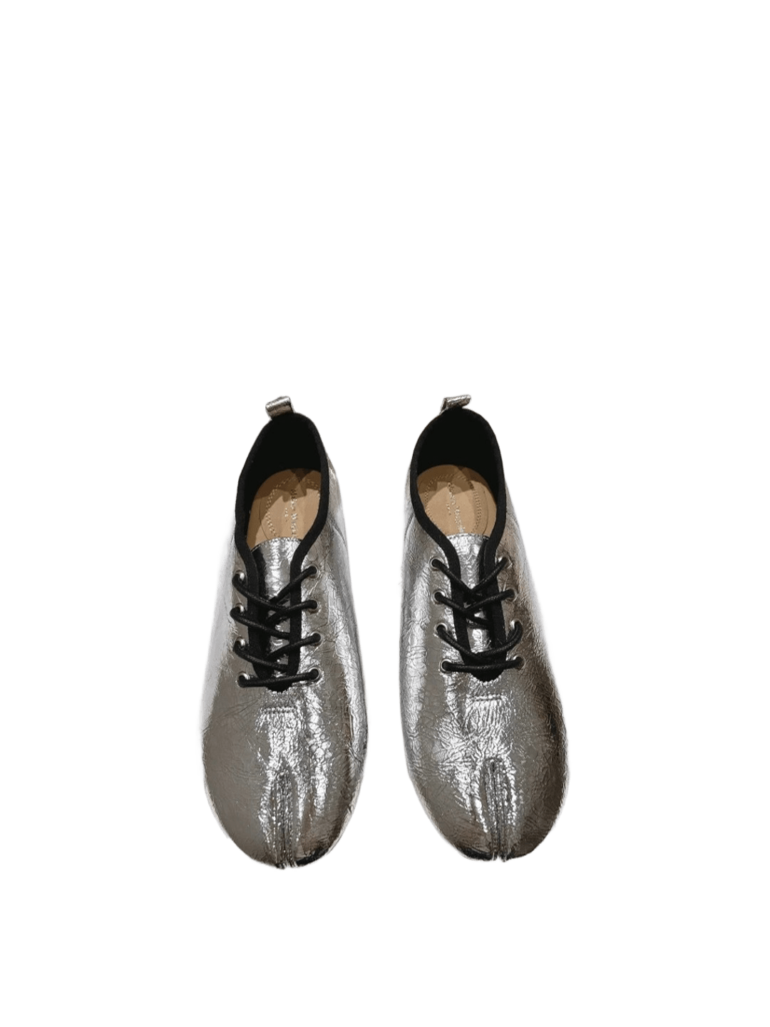 Maison Margiela Silver Metallic Leather Tabi Shoes