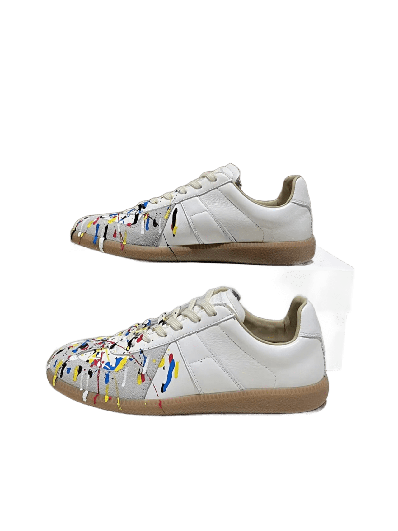 Maison Margiela Splatter Paint Suede Sneakers White