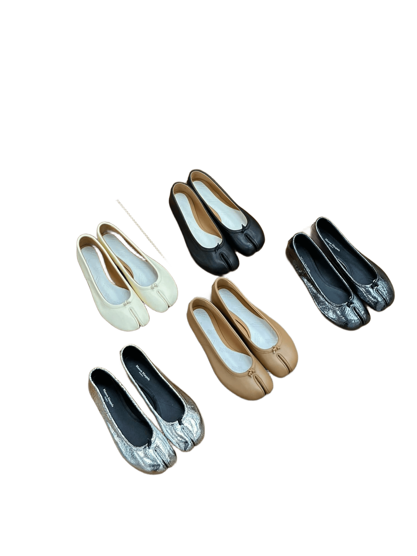 Maison Margiela Tabi White Leather Flat Shoes