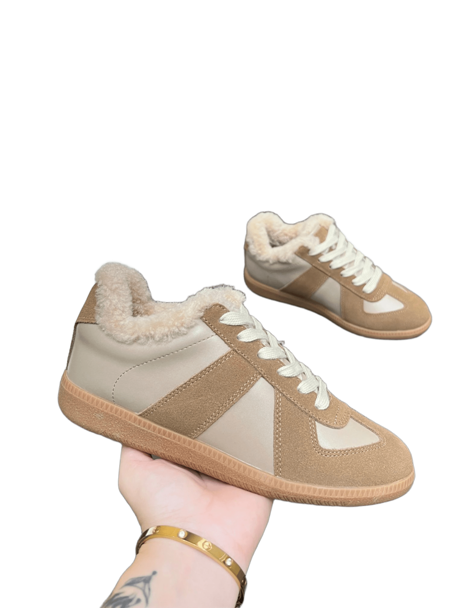 Maison Margiela Tan Brown Suede Leather Paneled Casual Boots