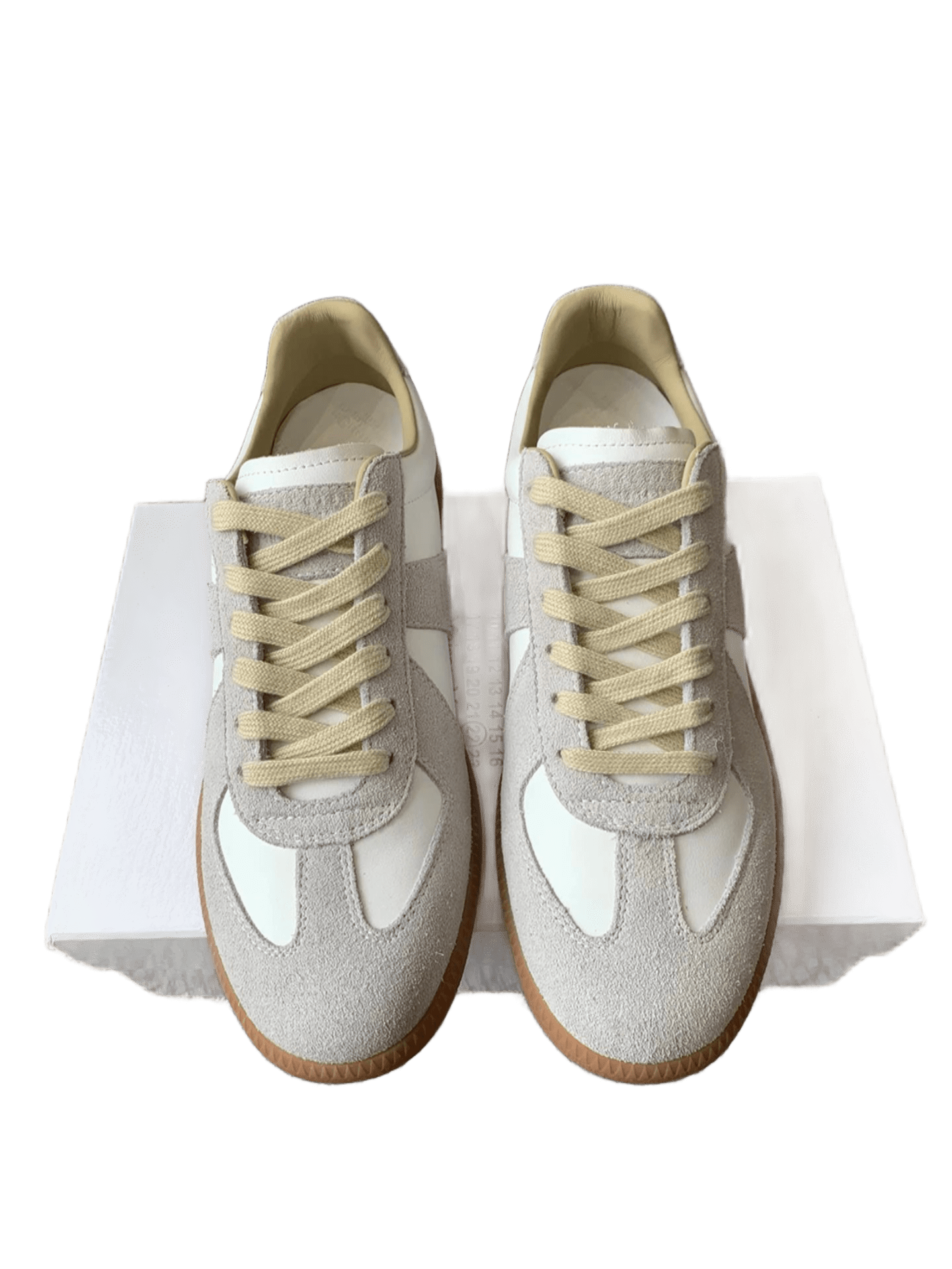 Maison Margiela White Grey Leather Suede Sneakers