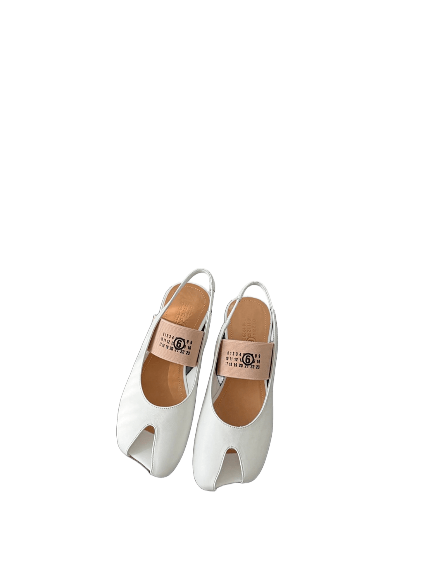 Maison Margiela White Leather Open-Toe Sandals With Buckle