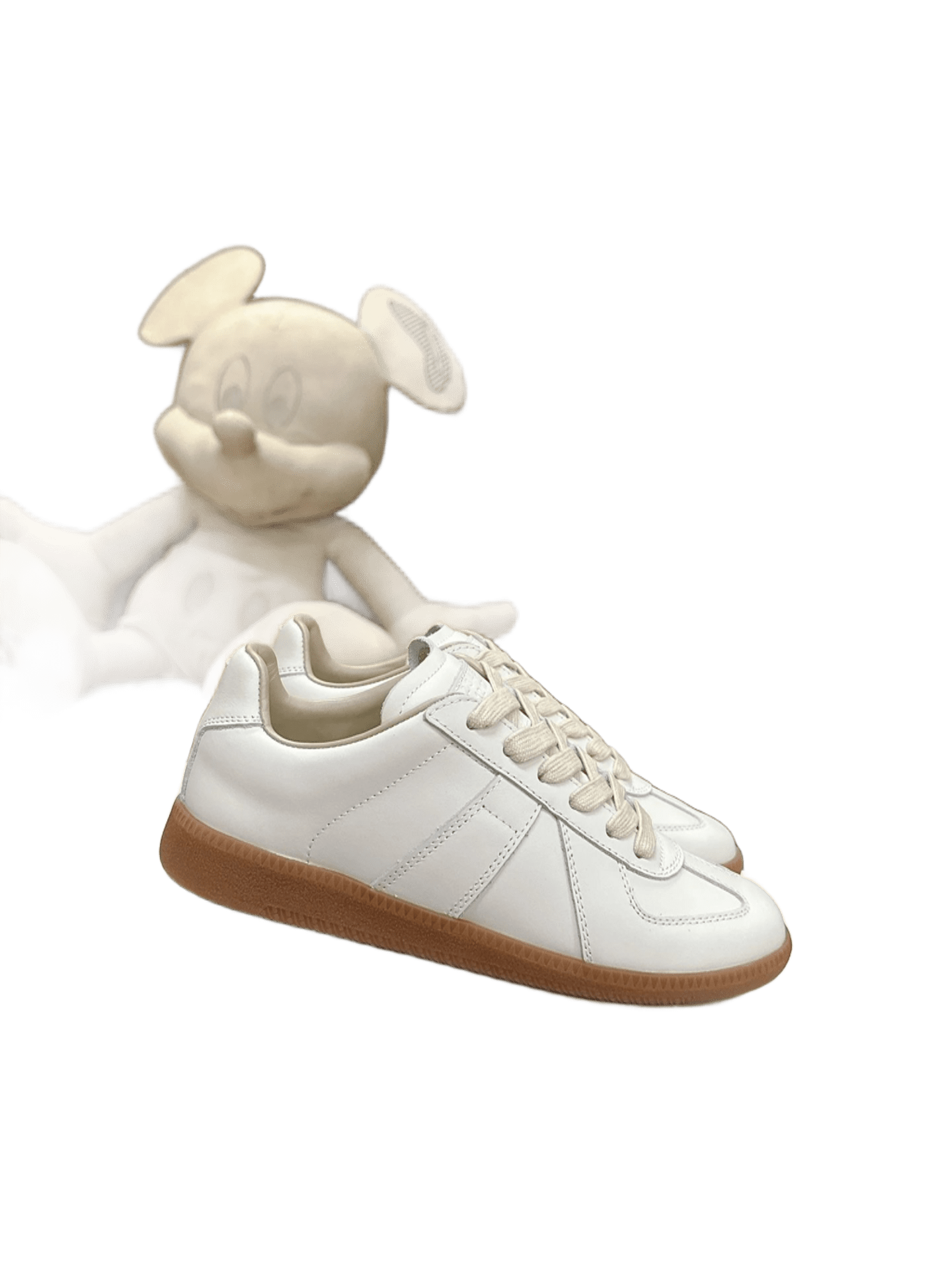 Maison Margiela White Leather Sneakers Unisex Lace-Up