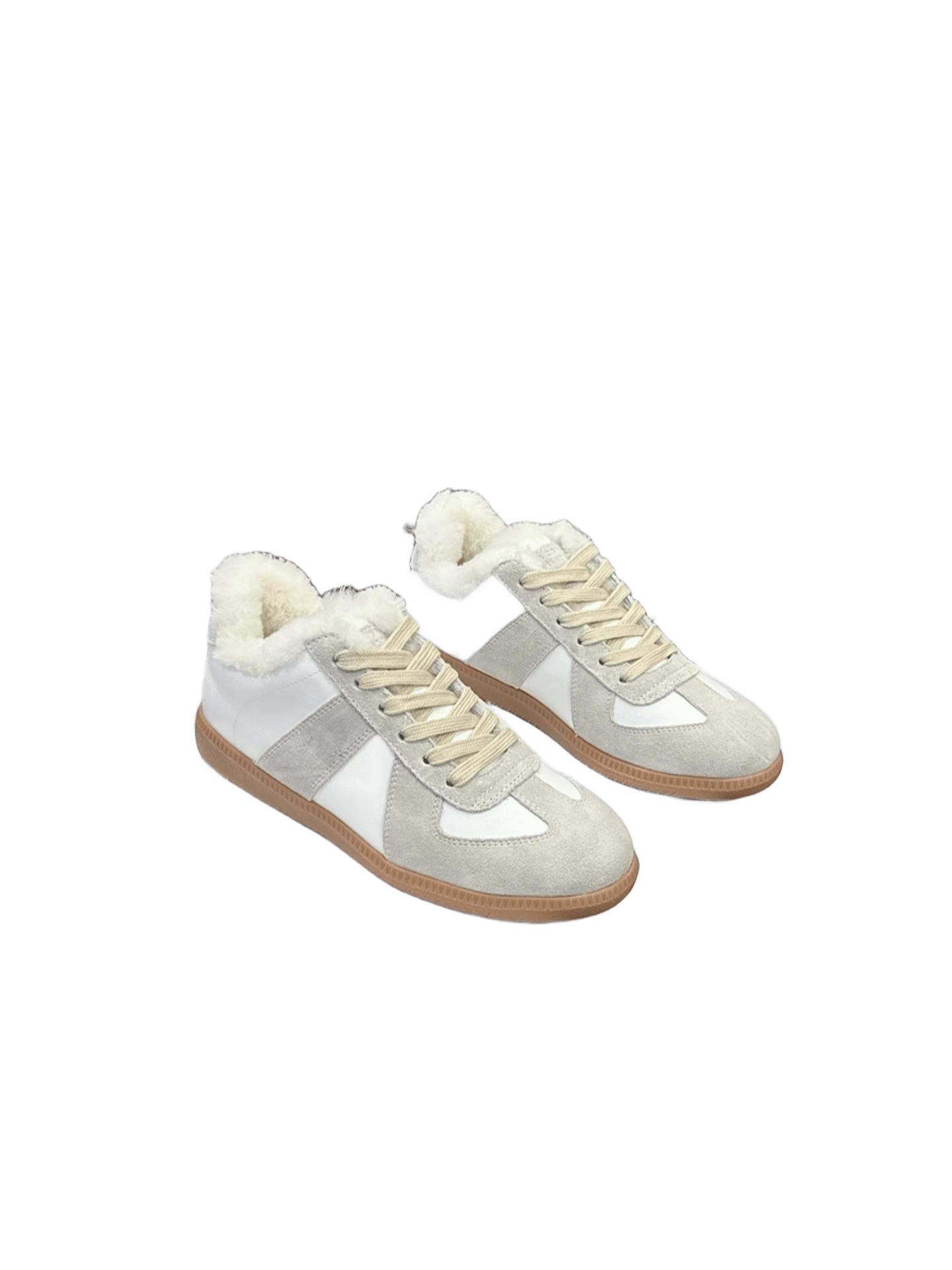 Maison Margiela White Leather Suede Low Top Sneakers