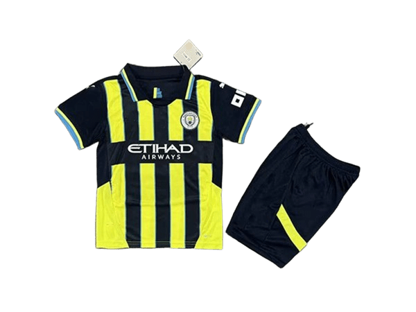 Man City FC Black Yellow Breathable Minimalist Sport Set