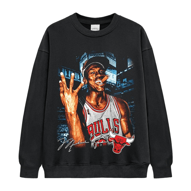 Men's Basketball Print Cotton Hoodie - Unisex Streetwear Black Sweatshirt