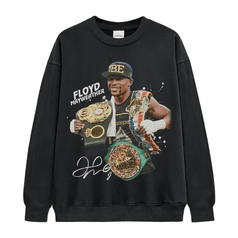 Men's Black Floyd Mayweather Cotton Sweatshirt - TBE