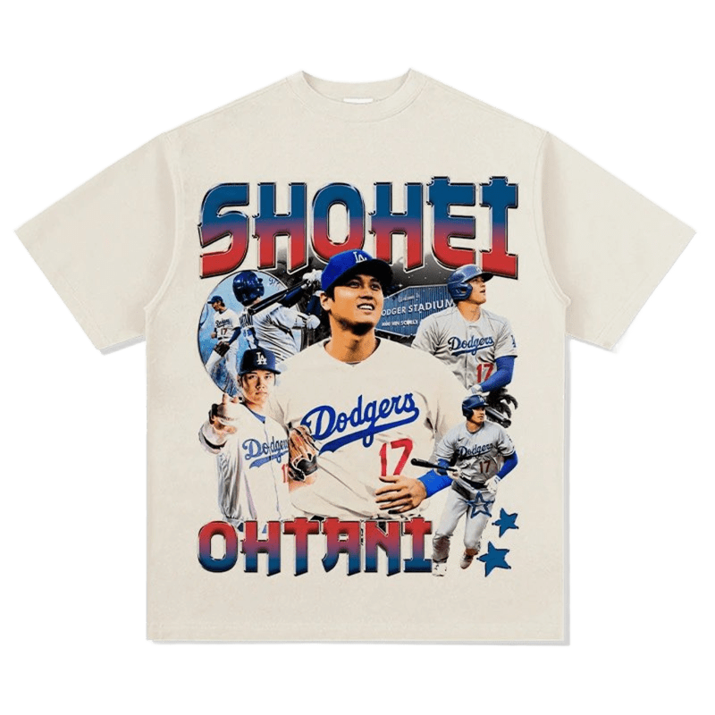 Men's Breathable Cotton T-Shirt Dodgers Graphic Tee Streetwear