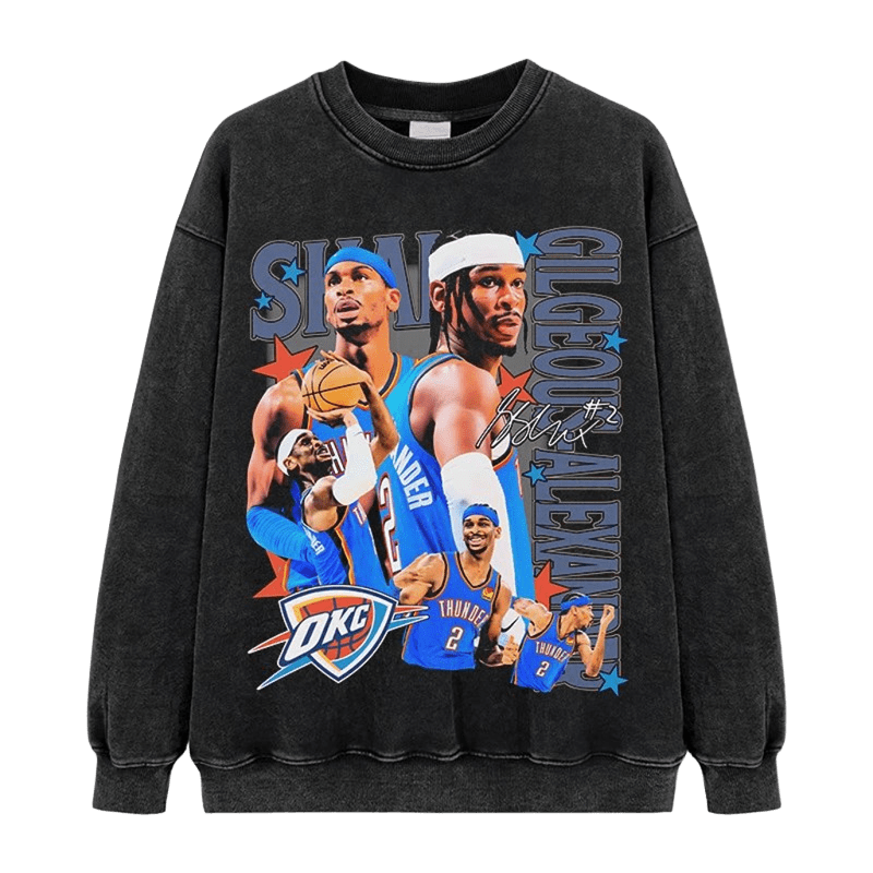 Men's Cotton Hoodie with Basketball Print & SGA Signature