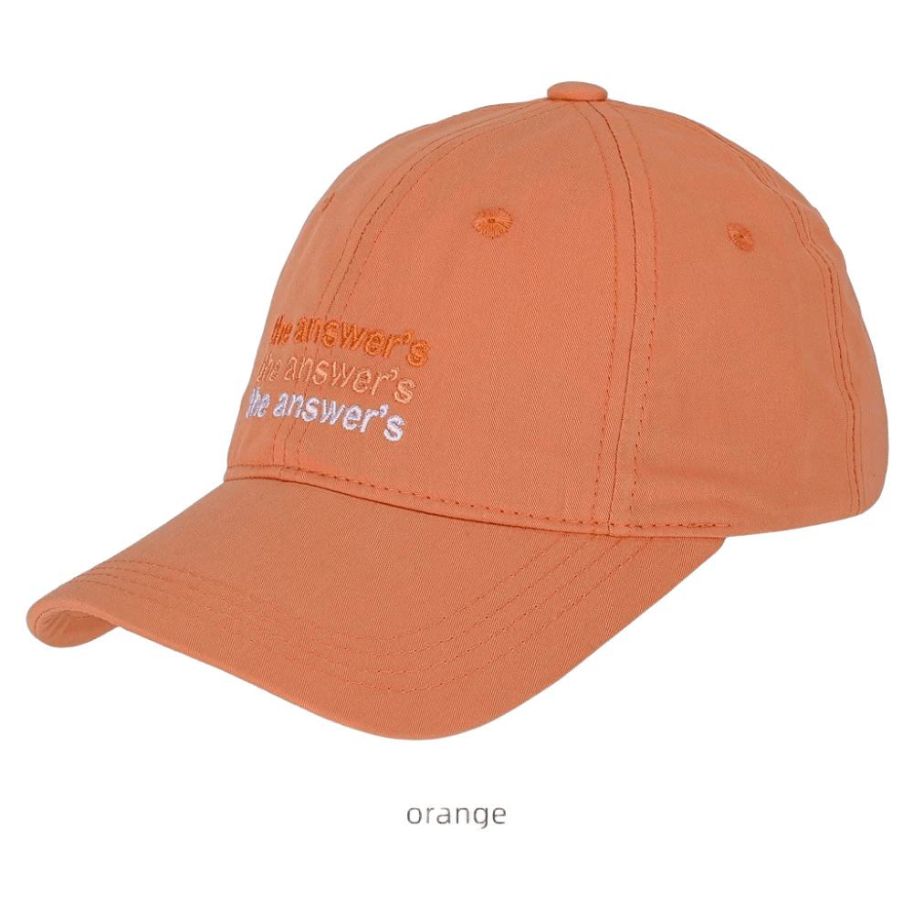 Men's Cotton Orange Baseball Cap - Embroidered 