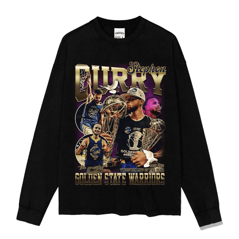 Men's & Women's Black Long Sleeve T-Shirt, Basketball Street Style