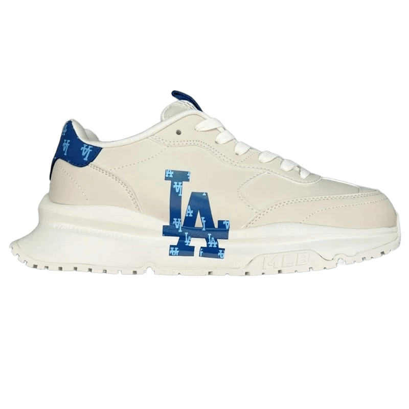 MLB Dad Shoes LA Print Retro Sneakers White Blue