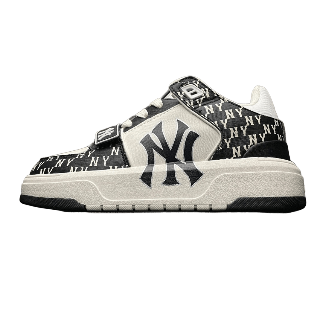 MLB NY Black White Velcro Chunky Sole Sneakers