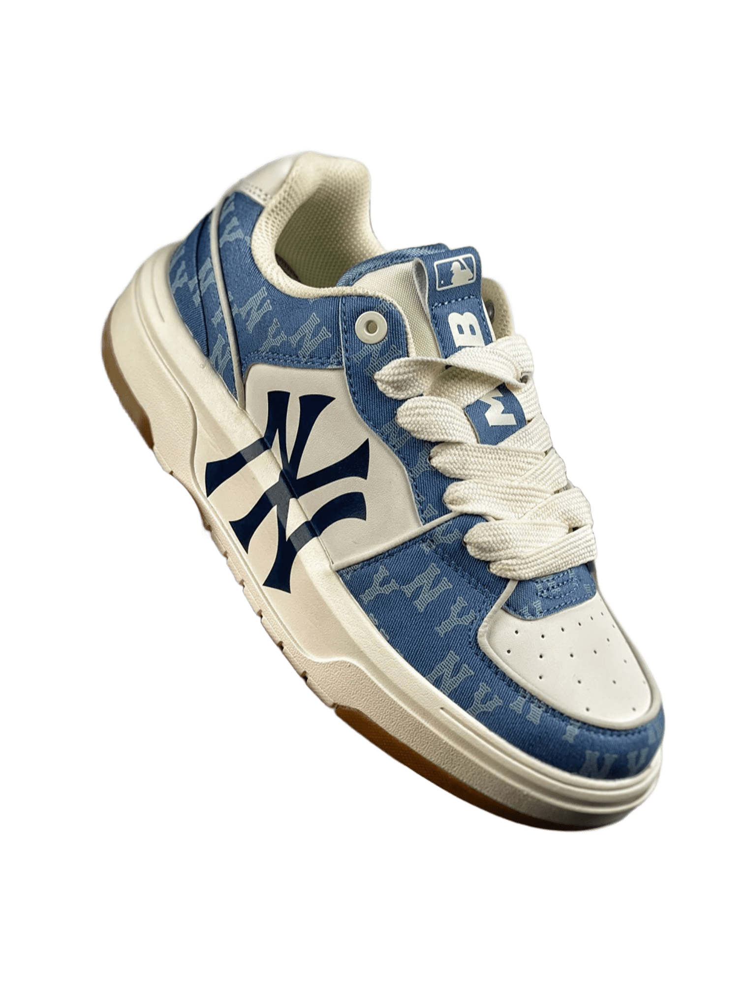 MLB NY Blue White Canvas Sneakers Unisex Street Casual