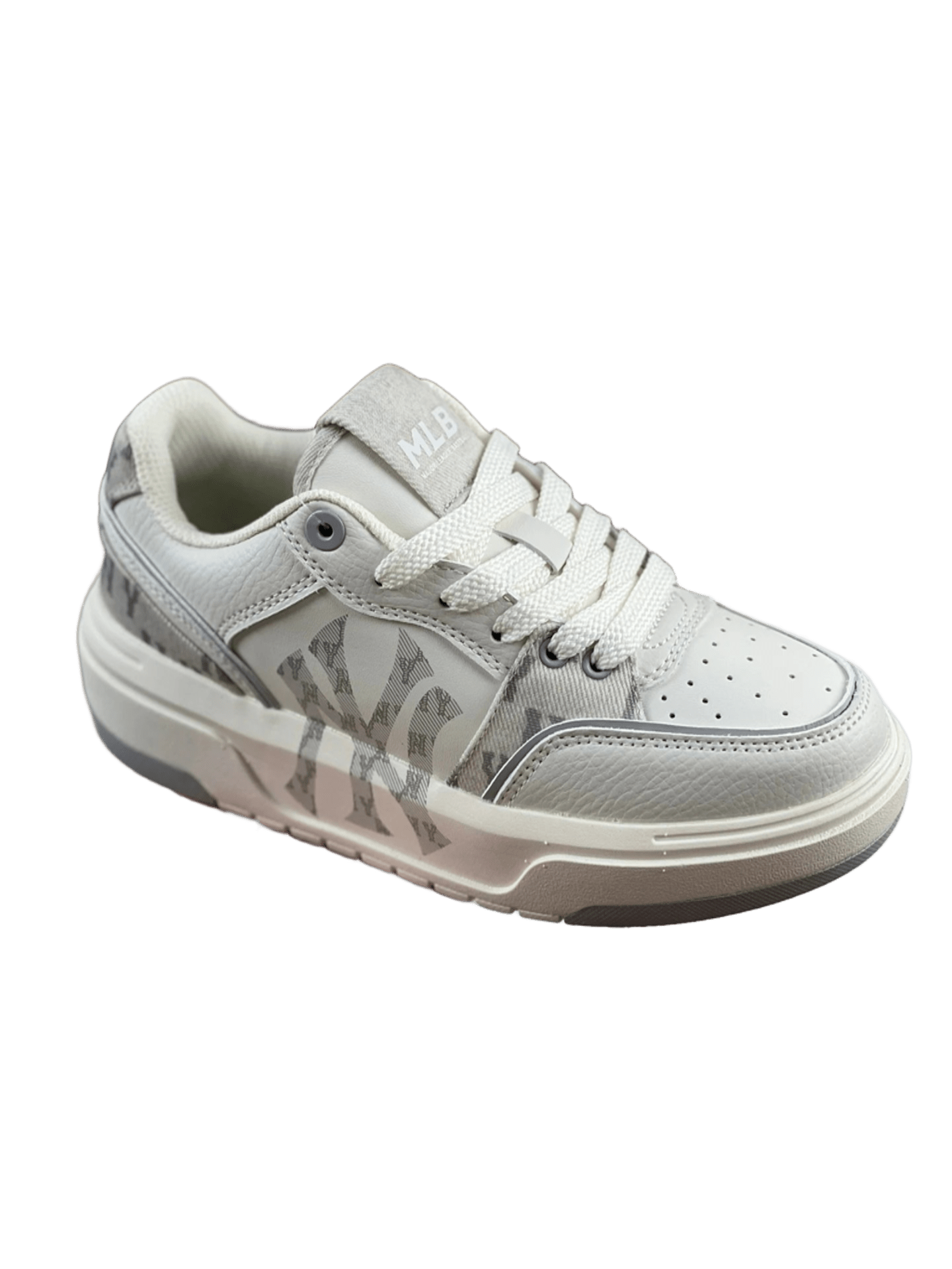 MLB NY Emblem Leather Sneakers White