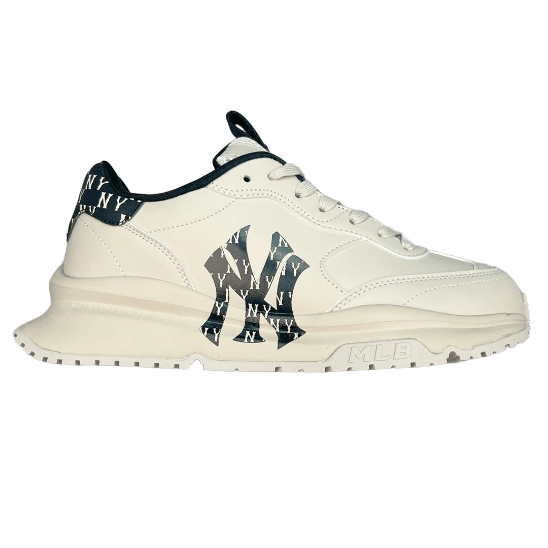 MLB NY Series Dad Shoes White Blue Leather Retro Sneakers